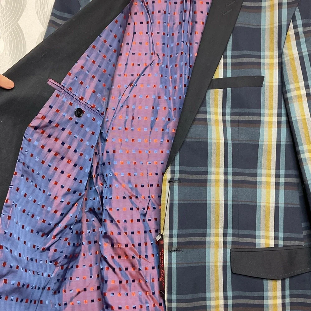 Bruno Conte by Don Jonathan plaid Blazer men's xl - Picture 7 of 10